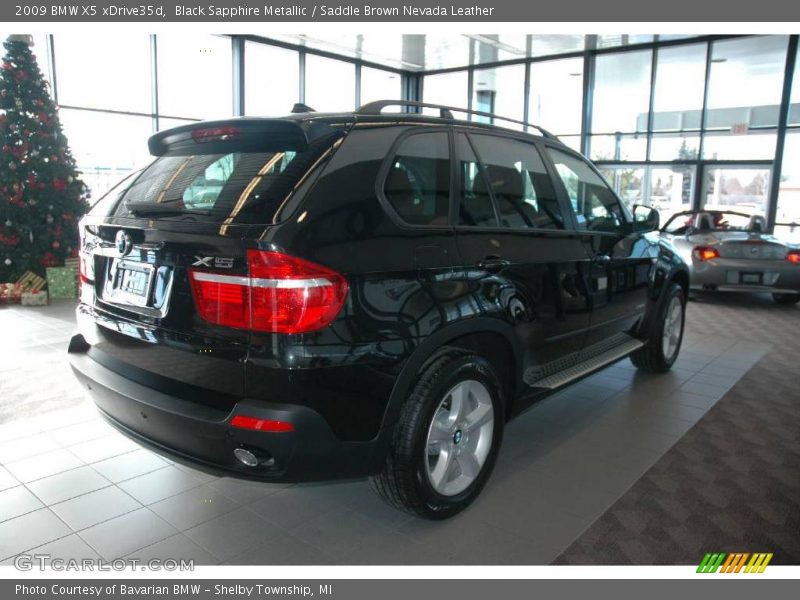 Black Sapphire Metallic / Saddle Brown Nevada Leather 2009 BMW X5 xDrive35d
