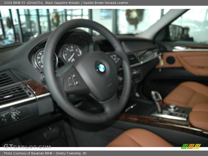 Black Sapphire Metallic / Saddle Brown Nevada Leather 2009 BMW X5 xDrive35d