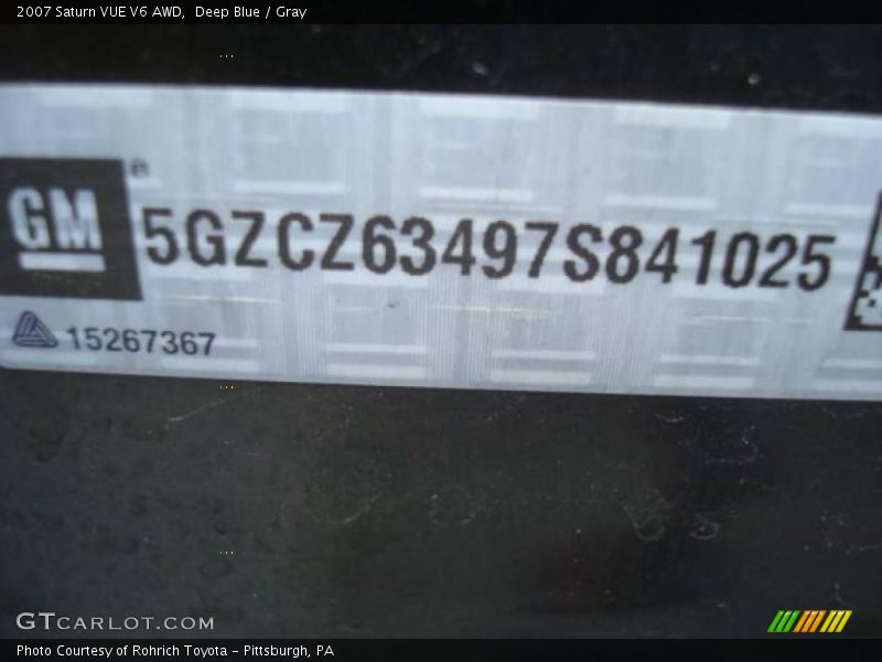 Deep Blue / Gray 2007 Saturn VUE V6 AWD