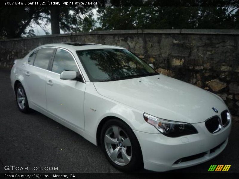 Alpine White / Beige 2007 BMW 5 Series 525i Sedan