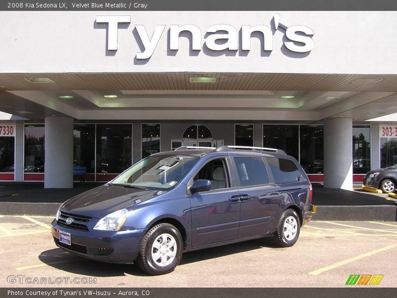 Velvet Blue Metallic / Gray 2008 Kia Sedona LX