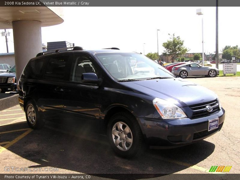 Velvet Blue Metallic / Gray 2008 Kia Sedona LX