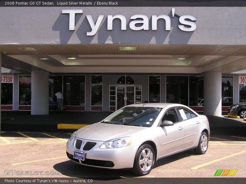 Liquid Silver Metallic / Ebony Black 2008 Pontiac G6 GT Sedan