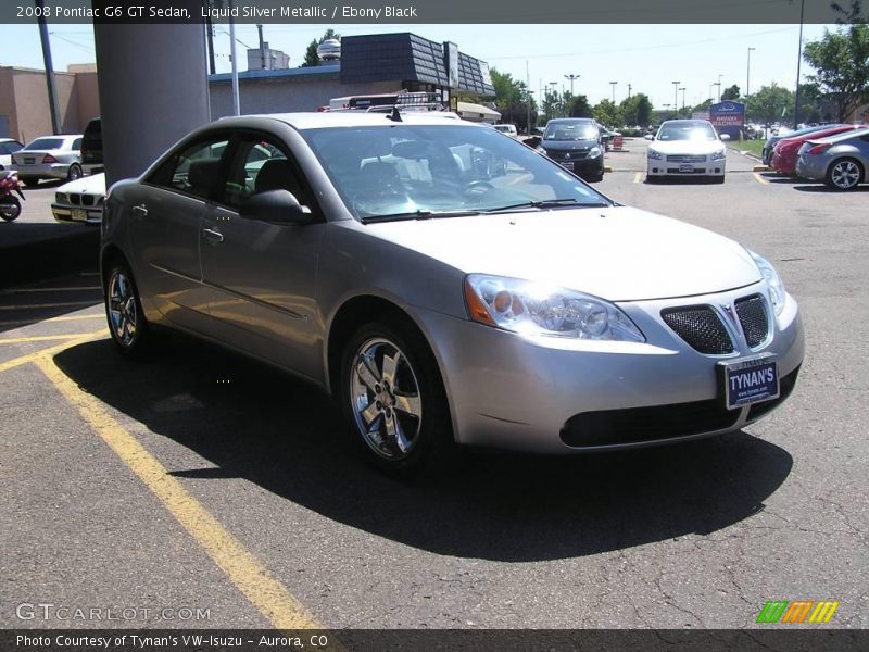 Liquid Silver Metallic / Ebony Black 2008 Pontiac G6 GT Sedan