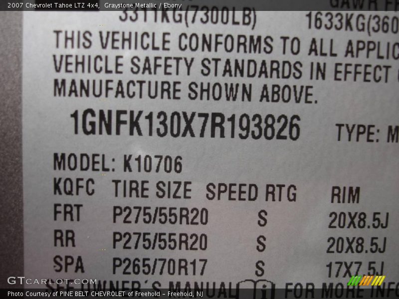 Graystone Metallic / Ebony 2007 Chevrolet Tahoe LTZ 4x4