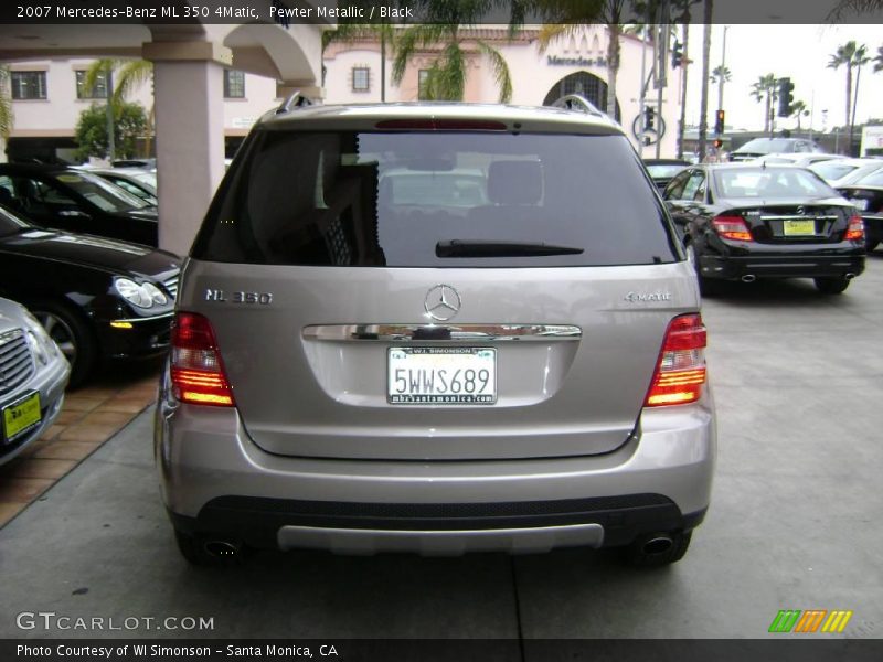 Pewter Metallic / Black 2007 Mercedes-Benz ML 350 4Matic