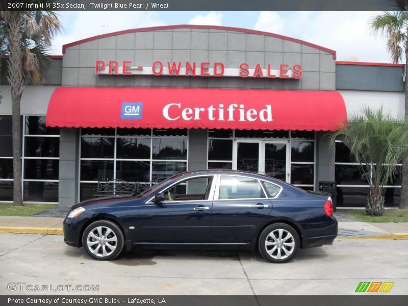Twilight Blue Pearl / Wheat 2007 Infiniti M 35x Sedan