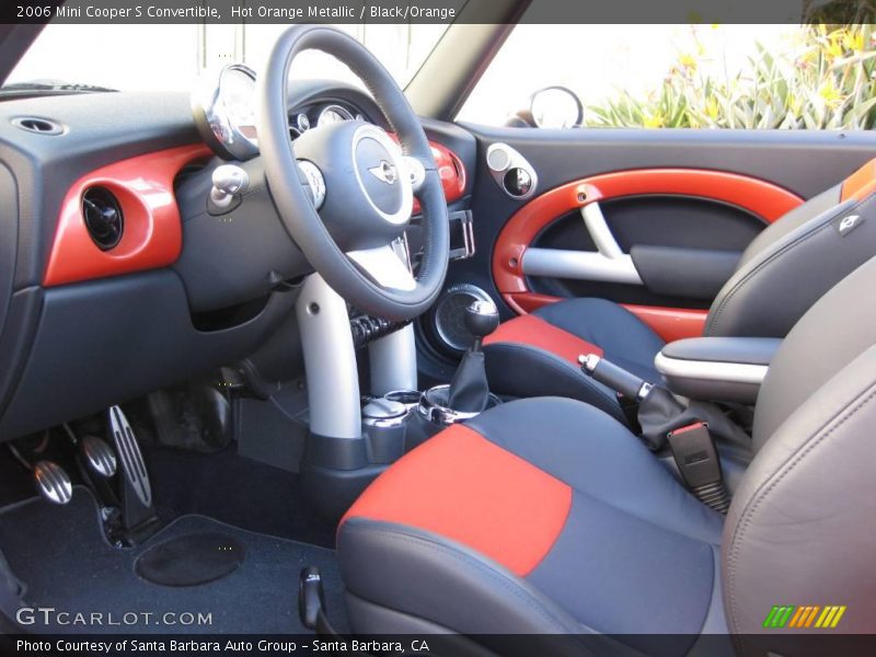 Hot Orange Metallic / Black/Orange 2006 Mini Cooper S Convertible