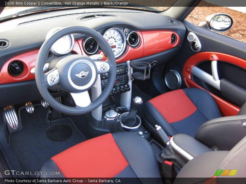 Hot Orange Metallic / Black/Orange 2006 Mini Cooper S Convertible