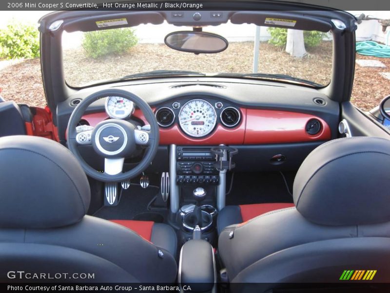 Hot Orange Metallic / Black/Orange 2006 Mini Cooper S Convertible