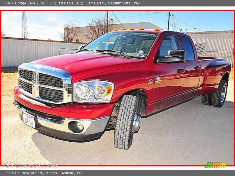 Flame Red / Medium Slate Gray 2007 Dodge Ram 3500 SLT Quad Cab Dually