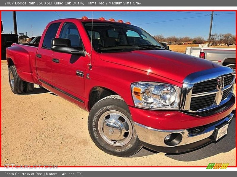 Flame Red / Medium Slate Gray 2007 Dodge Ram 3500 SLT Quad Cab Dually