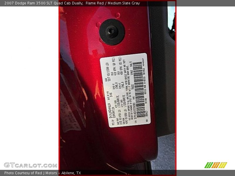 Flame Red / Medium Slate Gray 2007 Dodge Ram 3500 SLT Quad Cab Dually