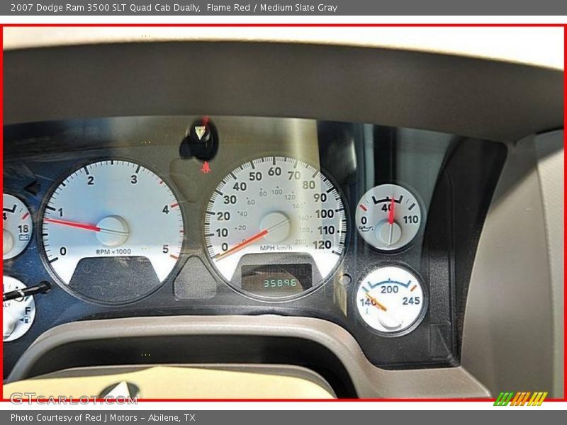 Flame Red / Medium Slate Gray 2007 Dodge Ram 3500 SLT Quad Cab Dually