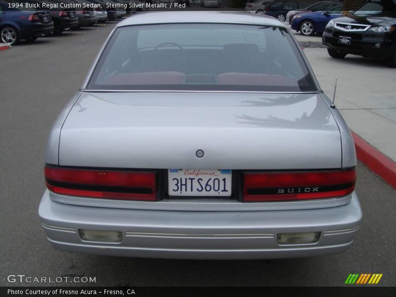 Sterling Silver Metallic / Red 1994 Buick Regal Custom Sedan