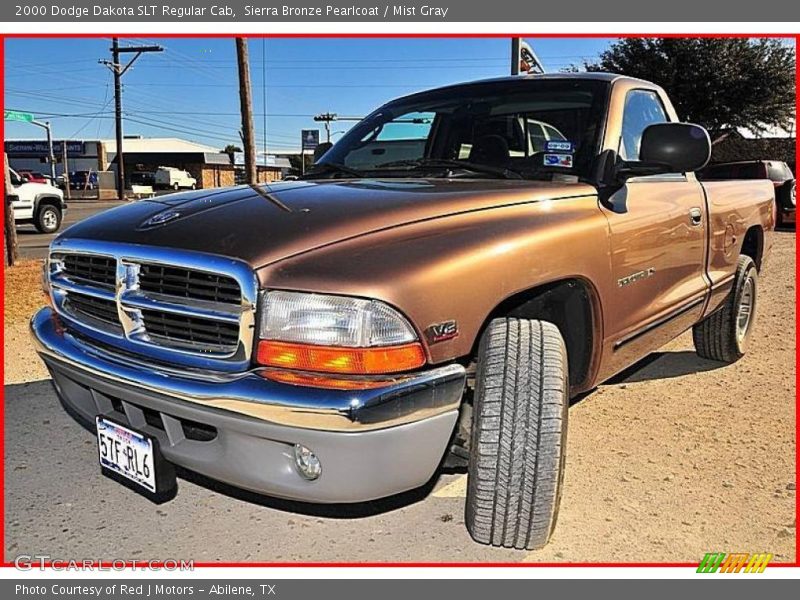 Sierra Bronze Pearlcoat / Mist Gray 2000 Dodge Dakota SLT Regular Cab
