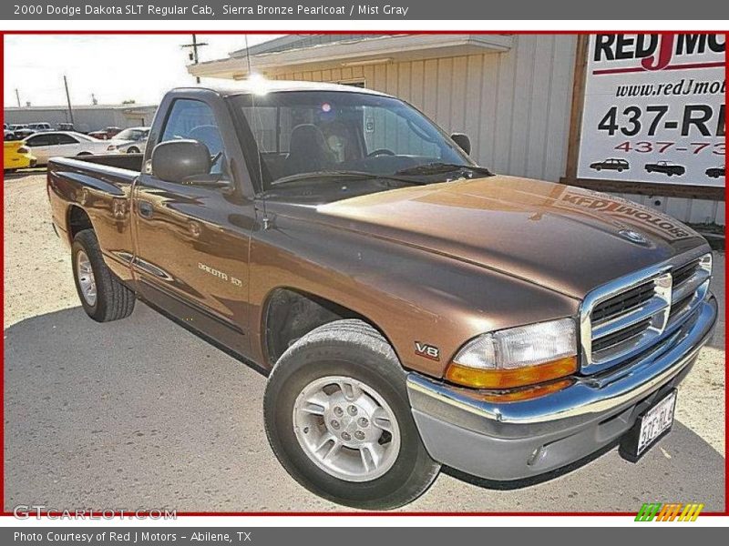Sierra Bronze Pearlcoat / Mist Gray 2000 Dodge Dakota SLT Regular Cab