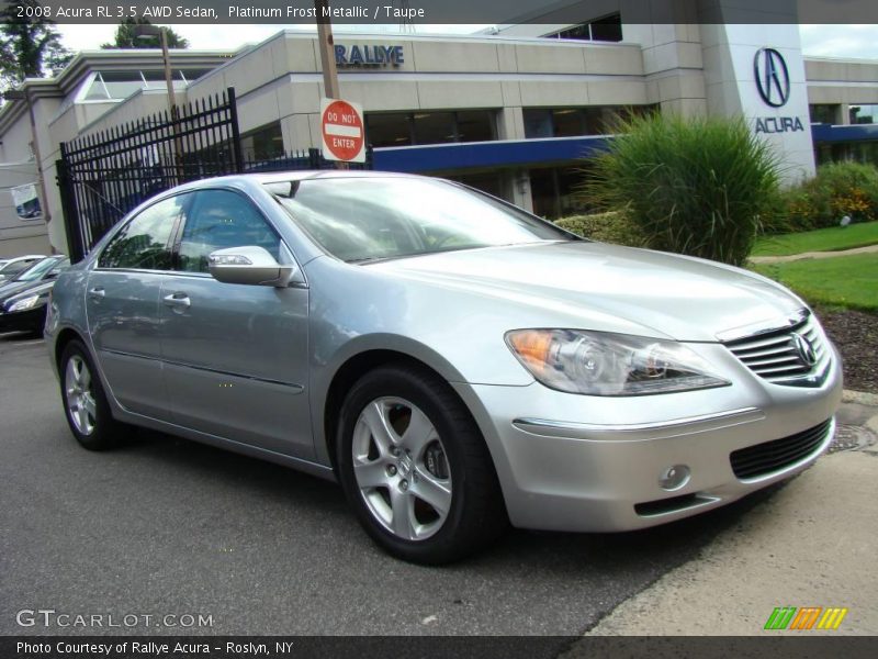 Platinum Frost Metallic / Taupe 2008 Acura RL 3.5 AWD Sedan
