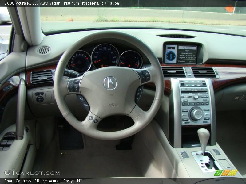 Platinum Frost Metallic / Taupe 2008 Acura RL 3.5 AWD Sedan