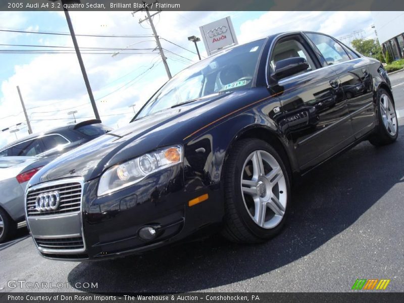 Brilliant Black / Platinum 2005 Audi A4 3.2 quattro Sedan