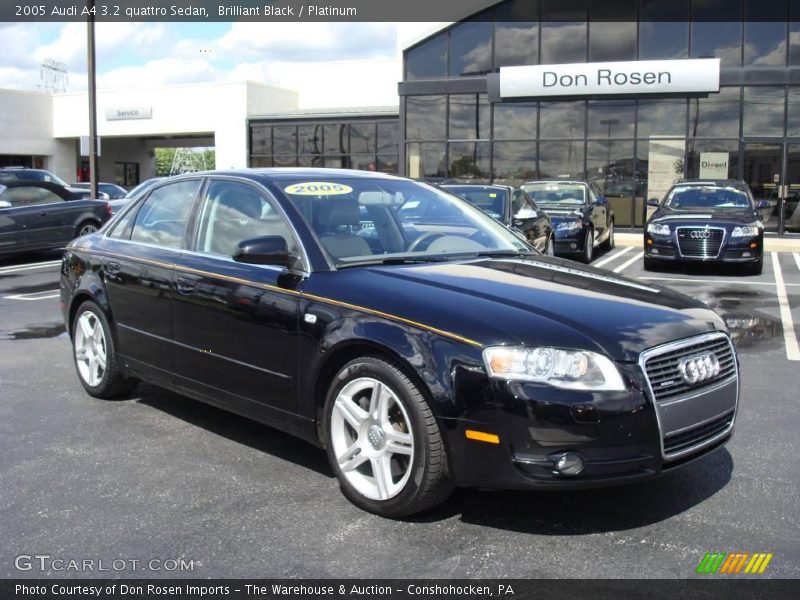 Brilliant Black / Platinum 2005 Audi A4 3.2 quattro Sedan