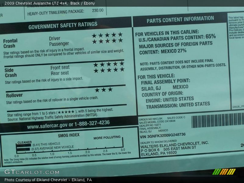 Black / Ebony 2009 Chevrolet Avalanche LTZ 4x4