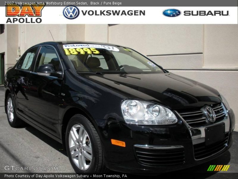 Black / Pure Beige 2007 Volkswagen Jetta Wolfsburg Edition Sedan