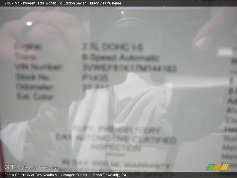 Black / Pure Beige 2007 Volkswagen Jetta Wolfsburg Edition Sedan