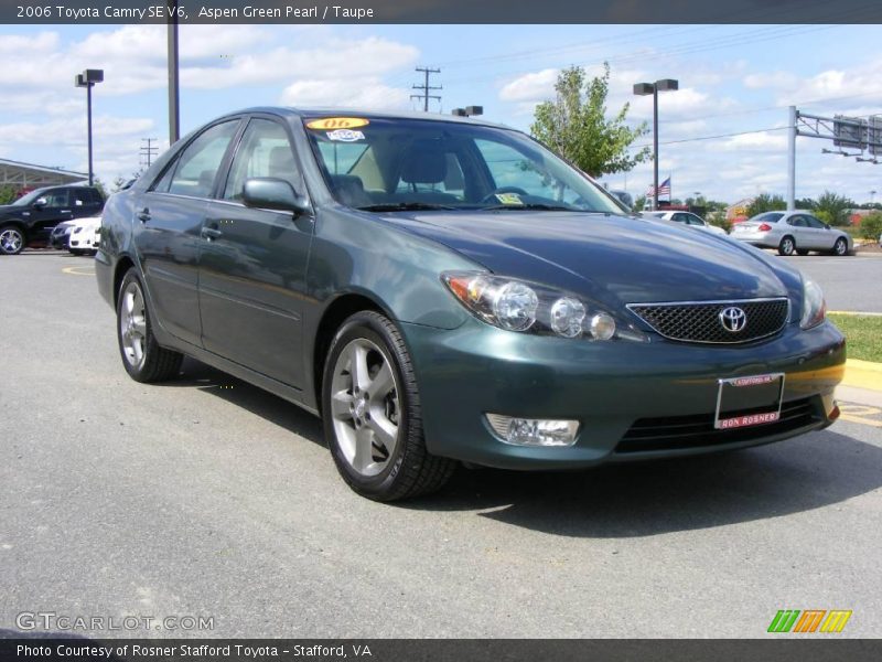 Aspen Green Pearl / Taupe 2006 Toyota Camry SE V6
