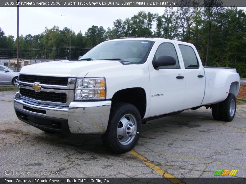 Summit White / Dark Titanium 2009 Chevrolet Silverado 3500HD Work Truck Crew Cab Dually