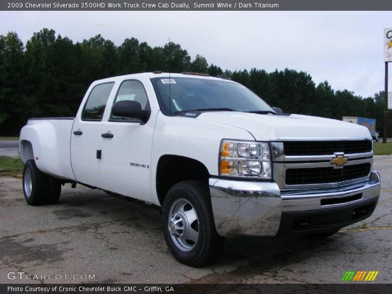 Summit White / Dark Titanium 2009 Chevrolet Silverado 3500HD Work Truck Crew Cab Dually