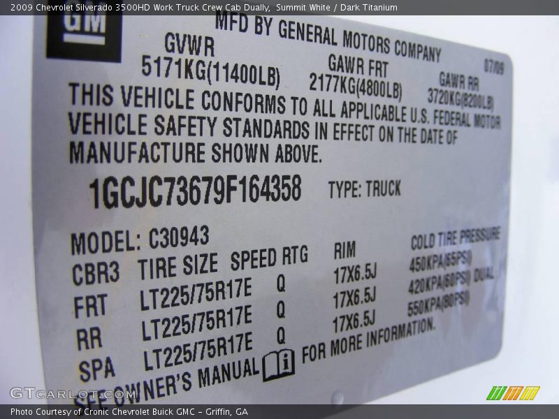 Summit White / Dark Titanium 2009 Chevrolet Silverado 3500HD Work Truck Crew Cab Dually