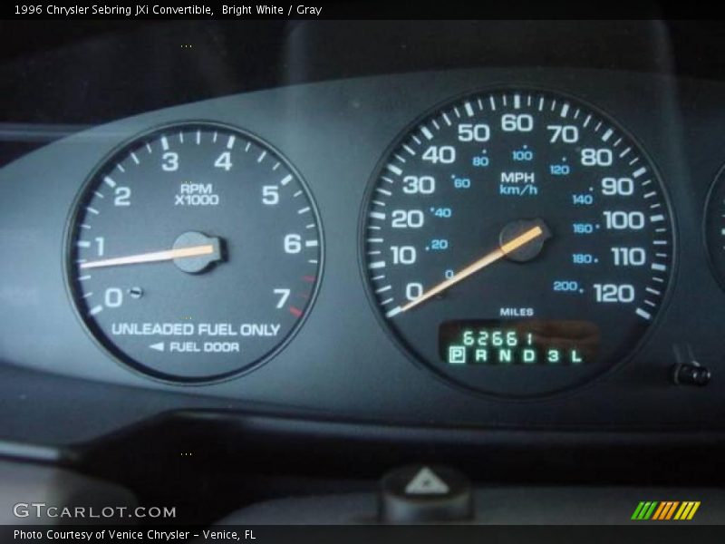 Bright White / Gray 1996 Chrysler Sebring JXi Convertible