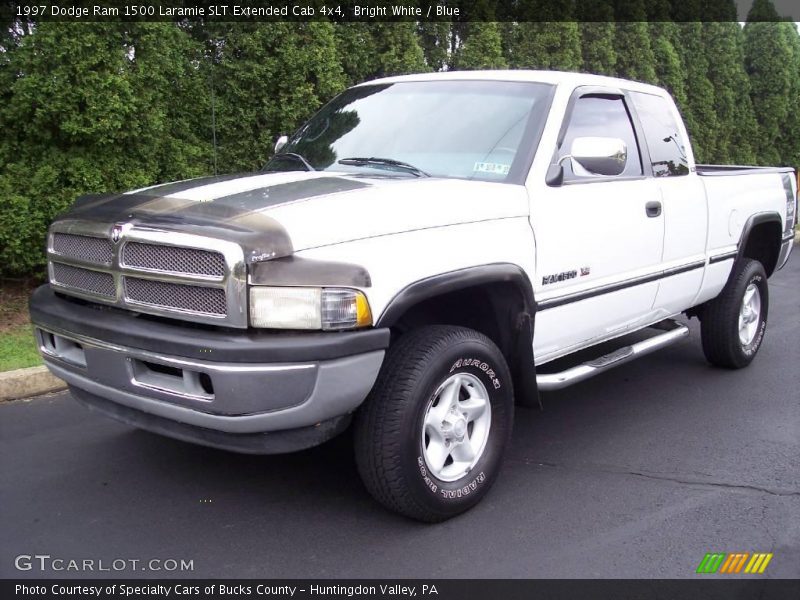 Bright White / Blue 1997 Dodge Ram 1500 Laramie SLT Extended Cab 4x4