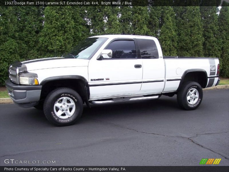 Bright White / Blue 1997 Dodge Ram 1500 Laramie SLT Extended Cab 4x4