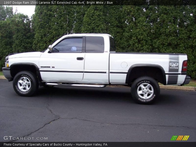 Bright White / Blue 1997 Dodge Ram 1500 Laramie SLT Extended Cab 4x4