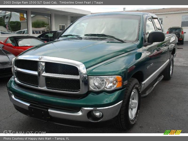 Timberline Green Pearl / Taupe 2003 Dodge Ram 1500 SLT Quad Cab
