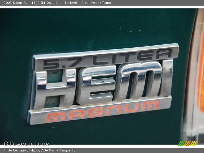 Timberline Green Pearl / Taupe 2003 Dodge Ram 1500 SLT Quad Cab