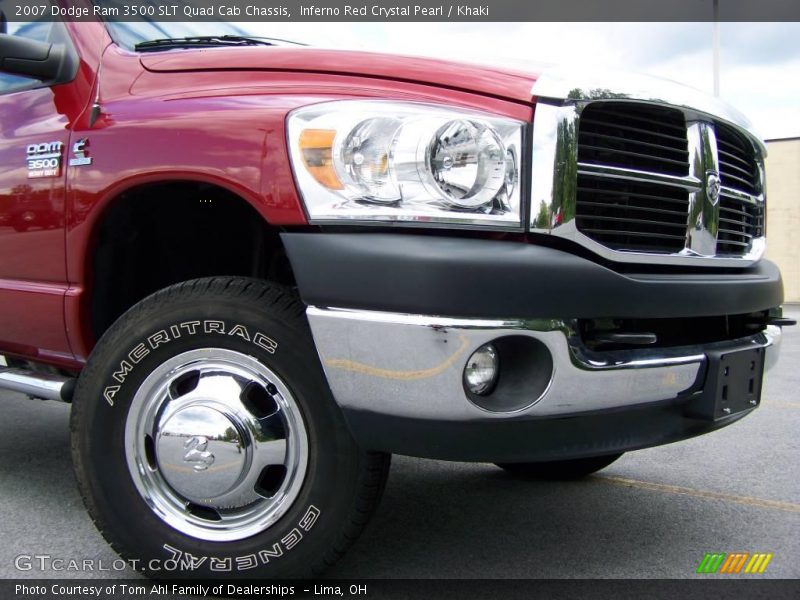 Inferno Red Crystal Pearl / Khaki 2007 Dodge Ram 3500 SLT Quad Cab Chassis