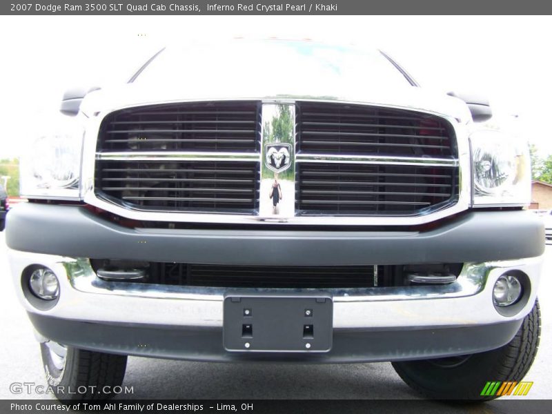 Inferno Red Crystal Pearl / Khaki 2007 Dodge Ram 3500 SLT Quad Cab Chassis