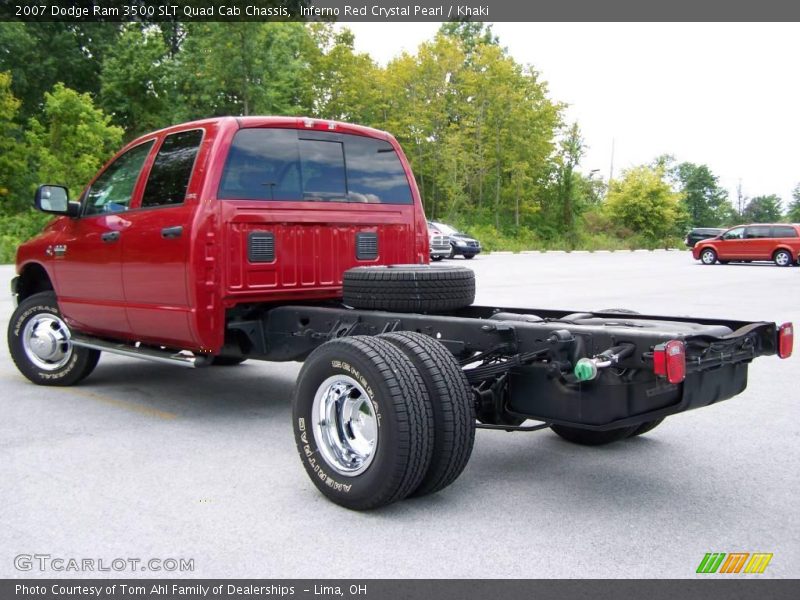 Inferno Red Crystal Pearl / Khaki 2007 Dodge Ram 3500 SLT Quad Cab Chassis