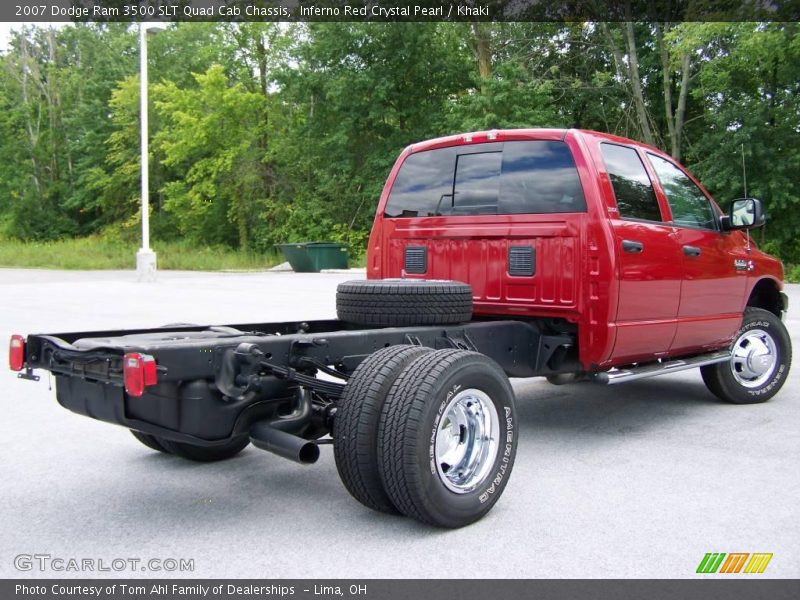 Inferno Red Crystal Pearl / Khaki 2007 Dodge Ram 3500 SLT Quad Cab Chassis