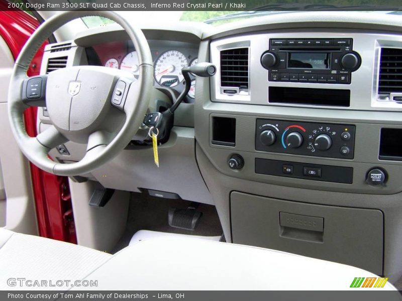 Inferno Red Crystal Pearl / Khaki 2007 Dodge Ram 3500 SLT Quad Cab Chassis