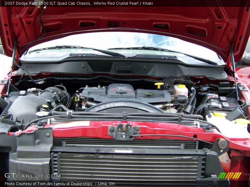 Inferno Red Crystal Pearl / Khaki 2007 Dodge Ram 3500 SLT Quad Cab Chassis