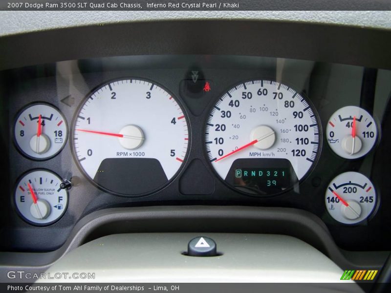 Inferno Red Crystal Pearl / Khaki 2007 Dodge Ram 3500 SLT Quad Cab Chassis