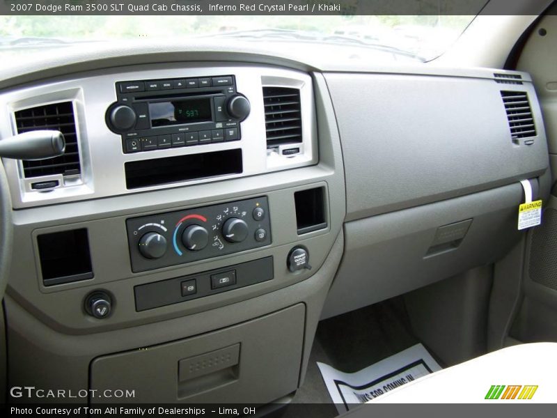 Inferno Red Crystal Pearl / Khaki 2007 Dodge Ram 3500 SLT Quad Cab Chassis