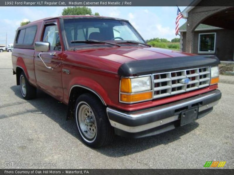 Medium Cabernet Red Metallic / Red 1992 Ford Ranger XLT Regular Cab