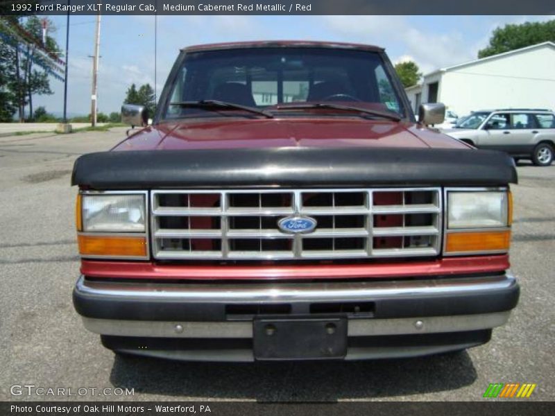 Medium Cabernet Red Metallic / Red 1992 Ford Ranger XLT Regular Cab
