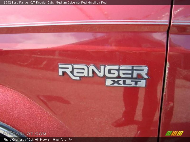 Medium Cabernet Red Metallic / Red 1992 Ford Ranger XLT Regular Cab