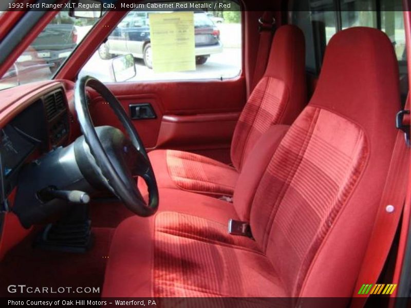 Medium Cabernet Red Metallic / Red 1992 Ford Ranger XLT Regular Cab